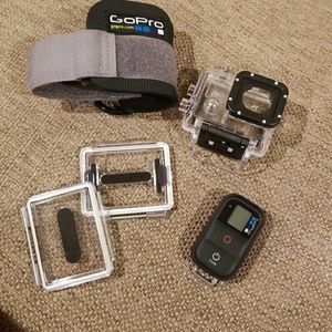 Go pro diving case with wrist mount and remote